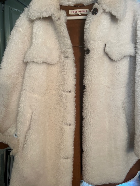 Free People Jackets & Blazers - Free People Cream Faux Shearling Teddy Jacket